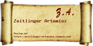 Zeitlinger Artemisz névjegykártya